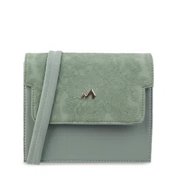 Metro Sea Green Textured PU Sling Bag-21