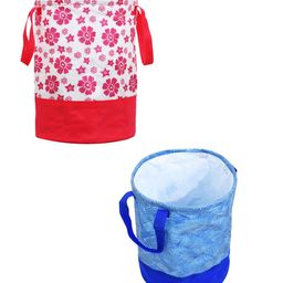 Kuber Industries Set Of 2 Printed Waterproof Canvas Laundry Bags-53