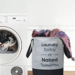 Kuber Industries Grey Printed Waterproof Laundry Bags-53