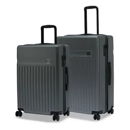 EUME Set Of 2 Textured Hard Sided Medium & Large Trolly Bags-8