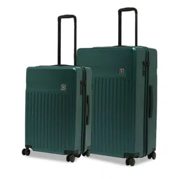 EUME Set Of 2 Textured Hard Sided Medium & Large Trolly Bags-9