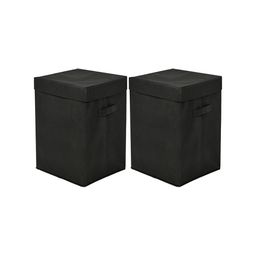 Kuber Industries Set Of 2 Black Foldable Large Laundry Bags-48