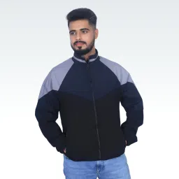 Caraba Jacket for Winter, Lightweight & Regular Fit, Full Sleeves, Stylish Stand Collar Colorblock Men Wind Cheater-image-91