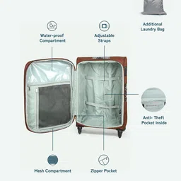 ZOUK 2 Pieces Jaisalmer Dunes Avasa Trolley Bag (Cabin + Medium) image 5