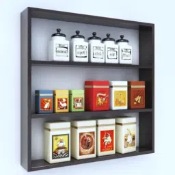 Containers Kitchen Rack stylish floating wall mount rack,wooden rack for kitchen,pantry box stand Wood-image-9