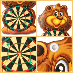 fiddlerz Dart Board Game Set with 6 Dart Portable Hanging Toy for Kid (Lion Dart Target) 47.5 cm Dart Board image 2