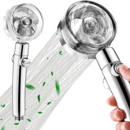 - 360 TURBO Fan SILVER ABS High Pressure Hand Shower for Bathroom Handheld-22