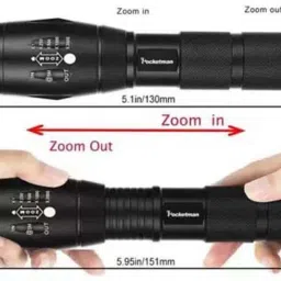 small sun 5 Modes Portable Bright Waterproof Long Range Focus Flashlight Black Portable Torchlight Torch image 4