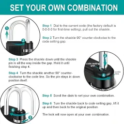 TYAG 4 Digit Code Combination Small Lock Outdoor Waterproof Padlock Combination Lock t Mechanical Combination Locking System image 4