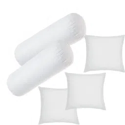 Premium Combo Set Of 2 Bolster & 3 Microfibre Solid Bolster Pack of 5-16