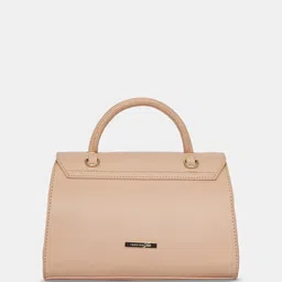 Forever Glam by Pantaloons Colourblocked PU Structured Handheld Bag with Applique image 3