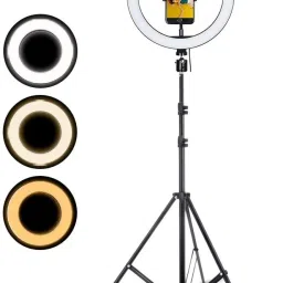 Webilla 10 Inch Ring Light With Tripod Stand In 3 Modes Adjustable Light Dimmable Light For smartphone With Phone Holder For Youtube Tik tok Video Live Photo Studio make up Ring Flash-37