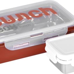 Stainless Steel Tiffin Box, Leak Proof, Airtight 2 Containers Lunch Box-image-35