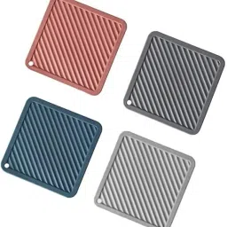 Silicone PVC Coasters Set,Non-Slip Heat-Resistant Rubber Trivet Mat for Hot Pan Silicone Mats Trivet-1