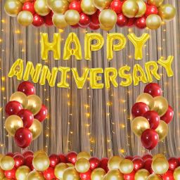 Solid Happy Anniversary Decoration Items Kit Wedding Anniversary Decoration Balloon-image-61