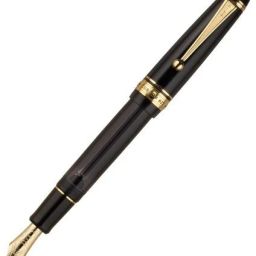 CUSTOM 823 TRANSPARENT BLACK FOUNTAIN PEN WITH INK BOTTLE – 14KT GOLD MEDIUM NIB Fountain Pen-image-46