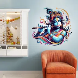 60 cm Murli Krishna Designs of Wall Stickers for Home Decoration Self Adhesive Sticker-image-56