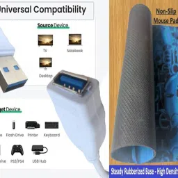 ANJO USB Keyboard-LED Mouse-Mouse Pad-2.0 USB Hub-Ext Cable 1.5m Combo Set image 5