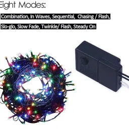 yathart 62 LEDs 20 m Multicolor Flickering, Color Changing, Steady Ball Rice Lights image 4