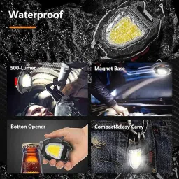 crazyabbs Cob LIght keychain with 6 lighting mode & cigratte lighter LED Front Light image 5