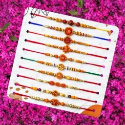 xvision Designer Set of 10-Thread Rakhi Combo for Raksha Bandhan-Rakhis for Brother- Mauli Thread Rakhi Set image 4