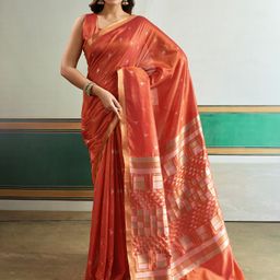 sangria Woven Banarasi Tussar Silk Saree-picture-18
