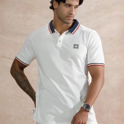 Men Solid Polo Neck Pure Cotton White T-Shirt-image-48