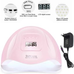 36LED SUN 5X UV LED Nail Lamp| Nail Gel Polish Dryer Led Dual Light UV LED Lamps Auto Sensor Fast Gel Polish Dryer Nail Art Tools Nail Dryers Pink 54W Nail Polish Dryer-image-21