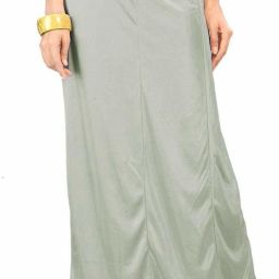 Evafasion Light Grey Satin Silk Petticoat Satin Blend Petticoat-image-2
