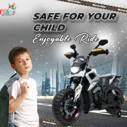 Battery Operated Rechargeable Sport Bike with Durable Gripped Wheels & Pedal Accelerator Ride On Tricycle-image-85