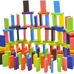 100 pcs Colorful Wooden Domino Block Tile Racing Set for Kids Educational toy-image-48