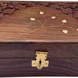Premium Wooden Jewellery Box || 8” x 5” Inches || Floral Carved || Jewellery Box Vanity Box-image-14