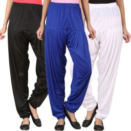 Solid Cotton Viscose Blend Women Harem Pants-image-73