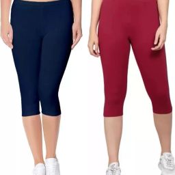 Women Maroon, Blue Capri-image-47
