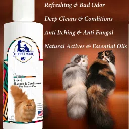 the pet mom 5 in 1 Shampoo & Conditioner for Persian Cat | Help in Deep Cleans, Refreshing, Conditioning Fresh Fragrance, Anti Itching, Anti Fungal, Bad Odor - All Cat Breed, Cat Shampoo image 4