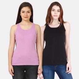 Women Purple, Black Camisole-87