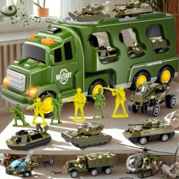 14 In 1 Military Truck Army Toys Set For Kids' Fun-image-13