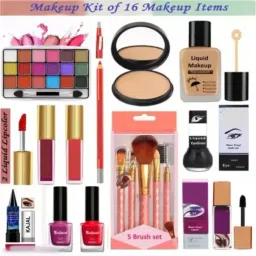 eyeshadow with eyeliner mascara kajal lipstick sindur compact & makeup brush-27