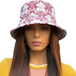 ZACHARIAS Women's Fishermen Cotton Printed Bucket Cap Hat-image-36