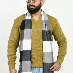 manra Checkered Men Muffler-image-18