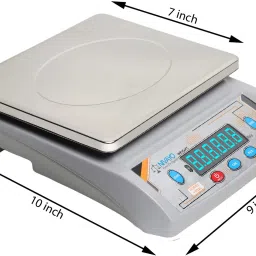 NIVAYO 30Kg Double Display chargeable Weight Machine with Steel Plate Top for Shop/Home Weighing Scale image 4