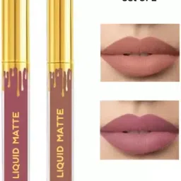 HD Beauty Liquid Waterproof Matte Lipstick Pack of 2, Shade Nude and Mauve-15