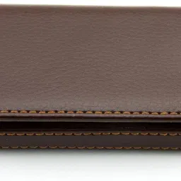 Stylish Pocket Sized Stitched Leather Visiting Card Holder for Keeping Business Cards and More - Brown 30 Card Holder-11