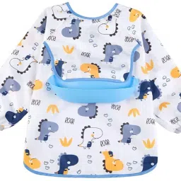 Baby Bib, Soft Toddler Bib with Removable Silicone Rice Pocket, Full Sleeve-29