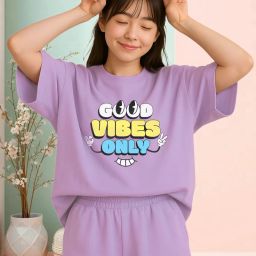 Women Top & Shorts Set Purple Printed-image-29