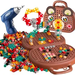 Creative Toolbox with Toys Electric Drill Screwdriver Tool Set Puzzle Toy-19