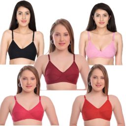 Pack of 5 Women Everyday Non Padded Bra-image-109