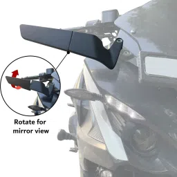 grandbiker Manual Rear View Mirror, Driver Side, Dual Mirror For Hero Splendor Plus image 2