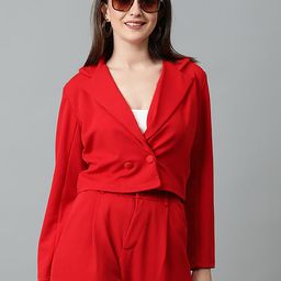 kotty Women Solid Single Breasted Casual Blazer-picture-16
