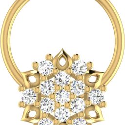 avsar Shivanya 14kt Cubic Zirconia Yellow Gold Nose Wire-image-2